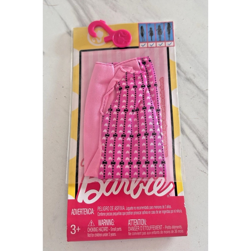 Barbie Mattel Fashions Pink Black White Dress New 2016 SS